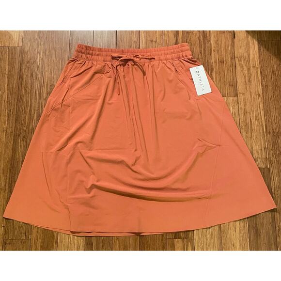 Athleta Arrival MIDI Skirt Size 14 Sunbaked Clay Red NWT Fall Travel Comfort $89 - Picture 5 of 6